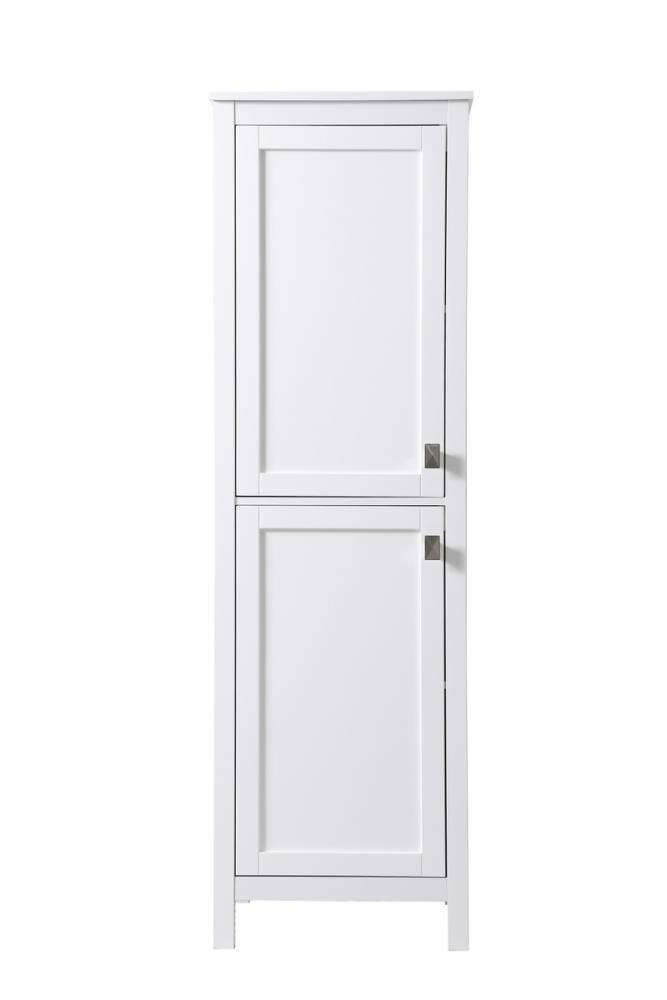 20 Inch Wide Bathroom Linen Storage Freestanding Cabinet In White