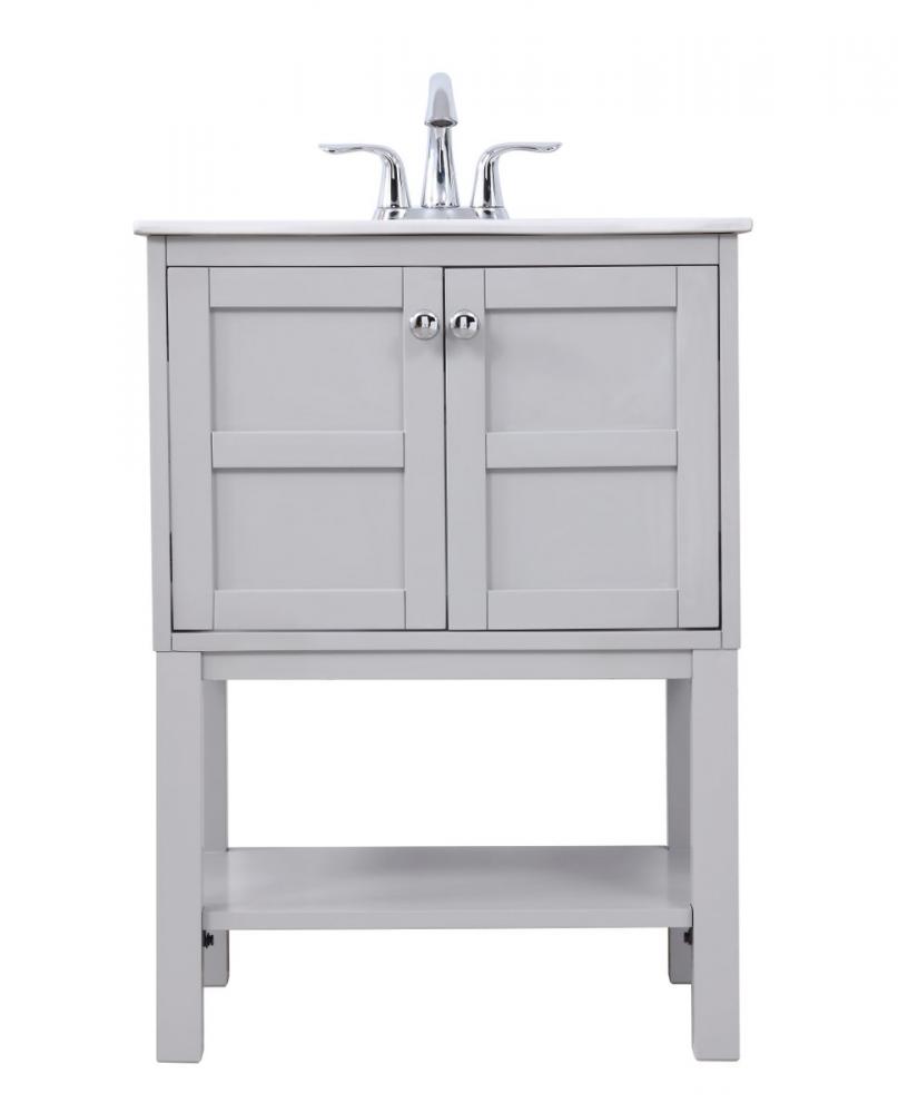 24 In. Single Bathroom Vanity Set in Grey