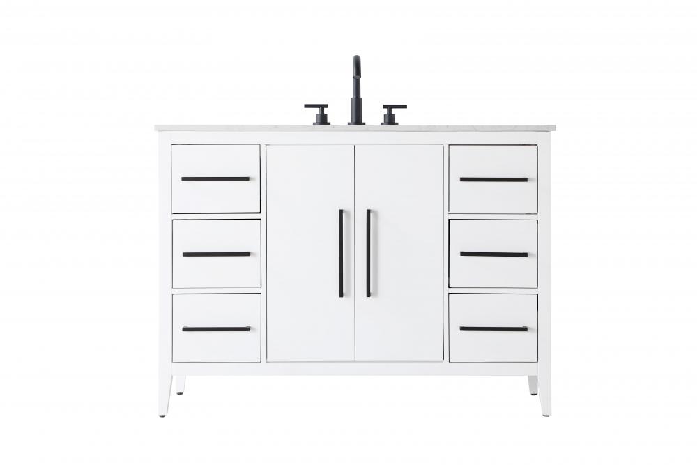 48 Inch Single Bathroom Vanity In White