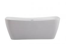 Elegant BT10467GW - 67 inch soaking bathtub in glossy white