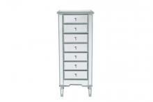 Elegant MF6-1047S - Lingerie Chest 7 drawers 20in. W x 15in. D x 48in. H in antique silver paint