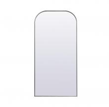 Elegant MR1B3572SIL - Metal Frame Arch Full Length Mirror 35x72 Inch in Silver