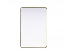 Elegant MR8A2842BRA - Contour Metal Rectangle Mirror 28x42 in Brass