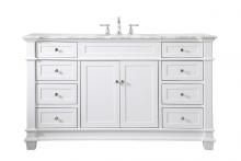 Elegant VF50060WH - 60 Inch Single Bathroom Vanity Set in White