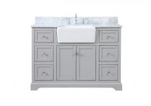 Elegant VF60248BK-BS - 48 inch Single bathroom vanity in black with backsplash