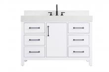 Elegant VF60648WH-BS - 48 inch Single Bathroom Vanity In White with backsplash