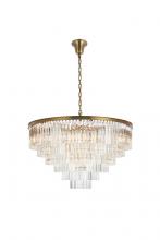 Elegant 1201D44SG/RC - Sydney 44 Inch Round Crystal Chandelier in Satin Gold