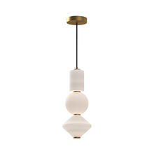 Alora Lighting PD530341AGOP - Bijou 8-in Aged Gold/Opal Matte Glass LED Pendant