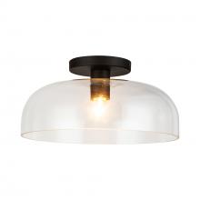 Alora Lighting SF515712MBCL - Sylvia 12-in Matte Black/Clear Glass 1 Light Semi-Flush