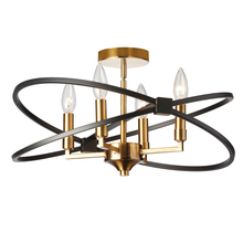 Dainolite PAL-184SF-VB-MB - 4 Light Incandescent Semi Flush, Vintage Bronze and Matte Black Finish