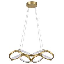 Dainolite PHO-2564LEDC-AGB - 64W Chandelier, Aged Brass w/ White Silicone Diffuser