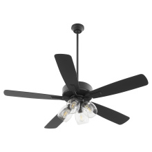 Quorum 4525-04159 - OVATION 4 LIGHT CLEAR GLASS - MATTE BLACK/WALNUT