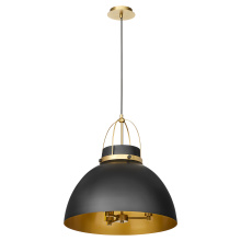 Quorum 823-3-5980 - PRUITT 21” 3 LIGHT PENDANT – MATTE BLACK/AGED BRASS