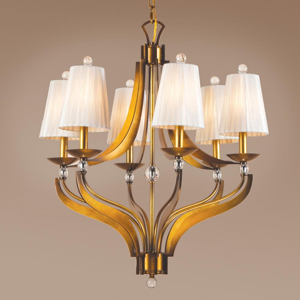 Six Light Bronze Up Chandelier