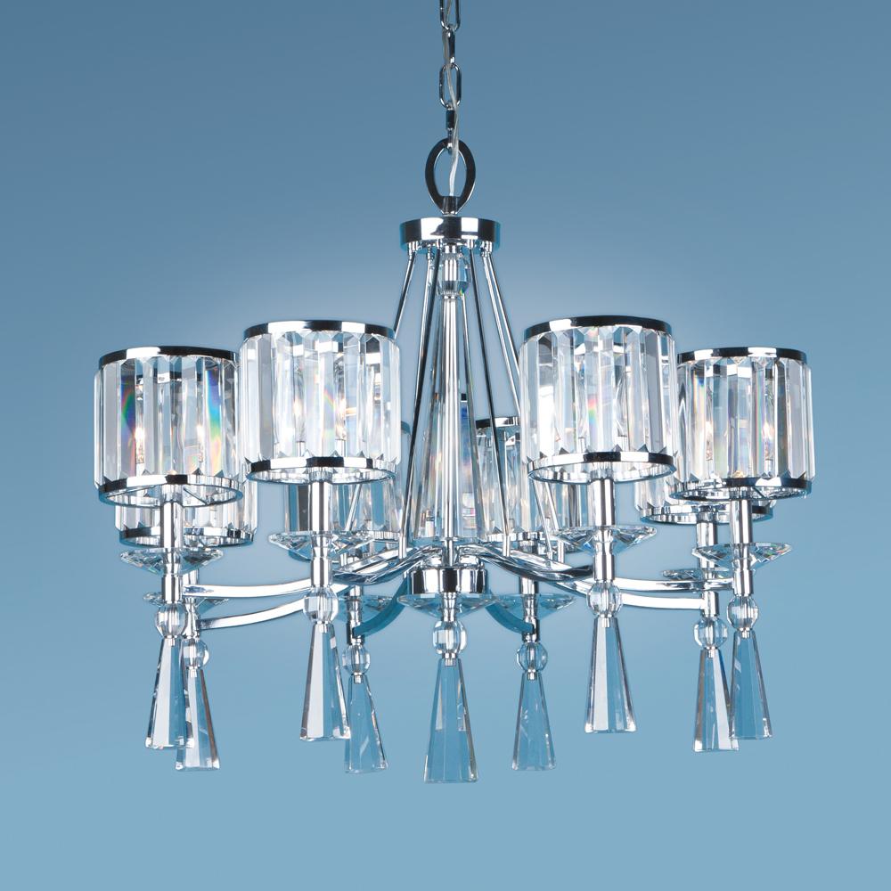 Eight Light Chrome Up Chandelier