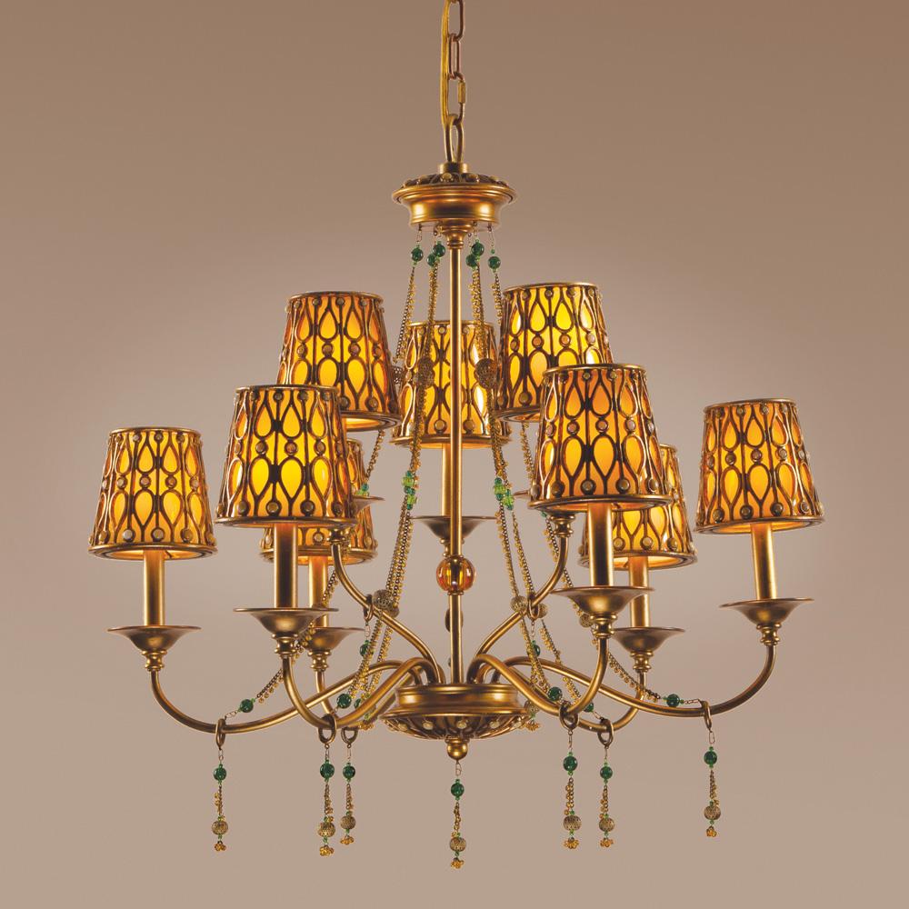 Nine Light Gold Up Chandelier