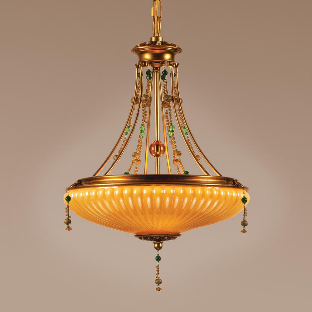 Three Light Gold Up Chandelier