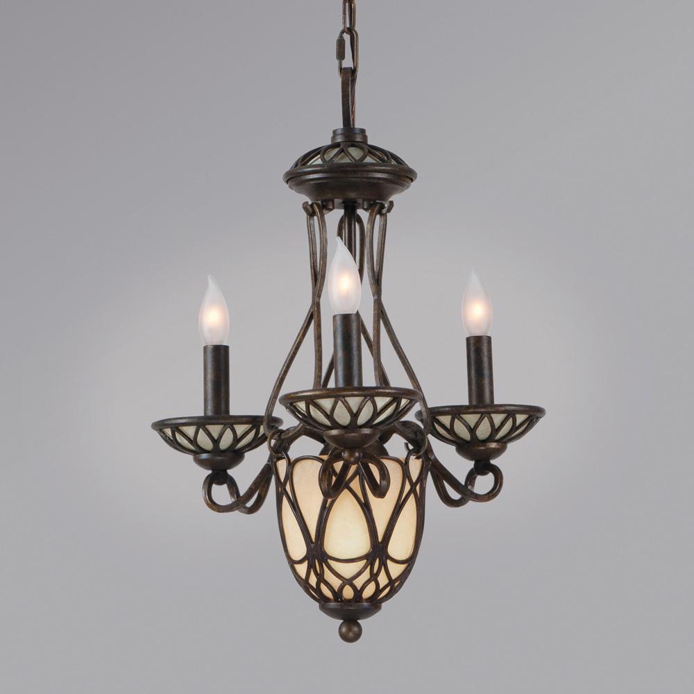 Four Light Black Up Chandelier