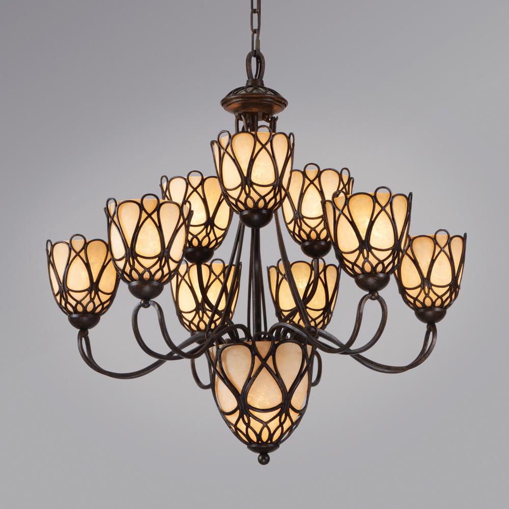 Ten Light Black Up Chandelier