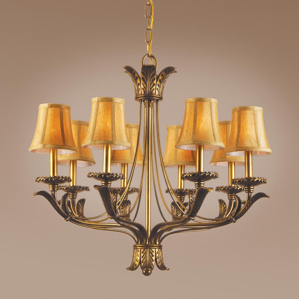 Eight Light Gold Up Chandelier