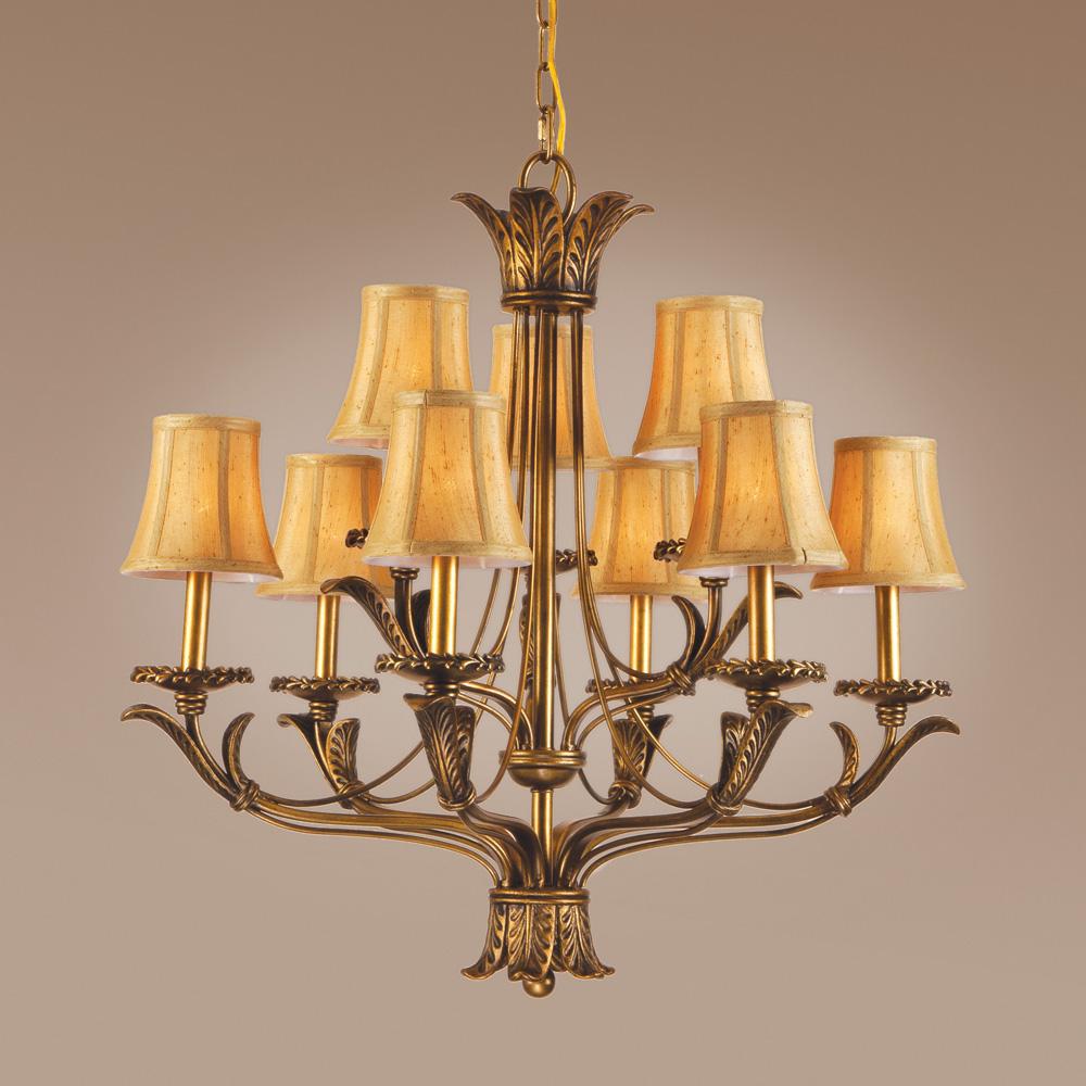 Nine Light Gold Up Chandelier