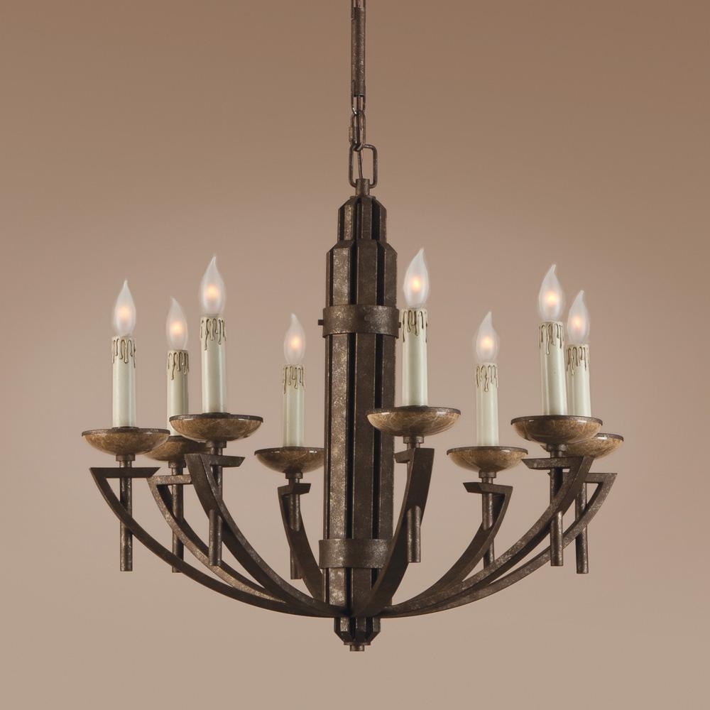 Eight Light Bronze Up Chandelier