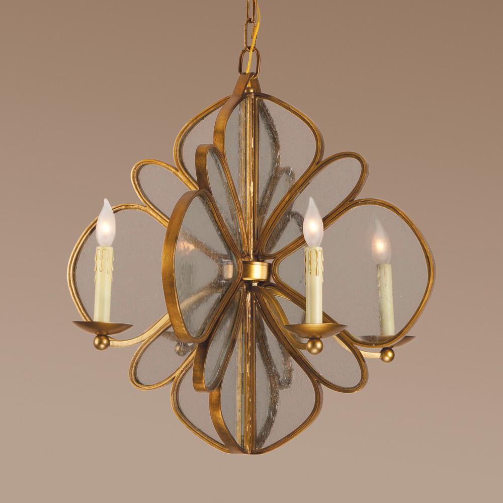 Four Light Gold Up Chandelier