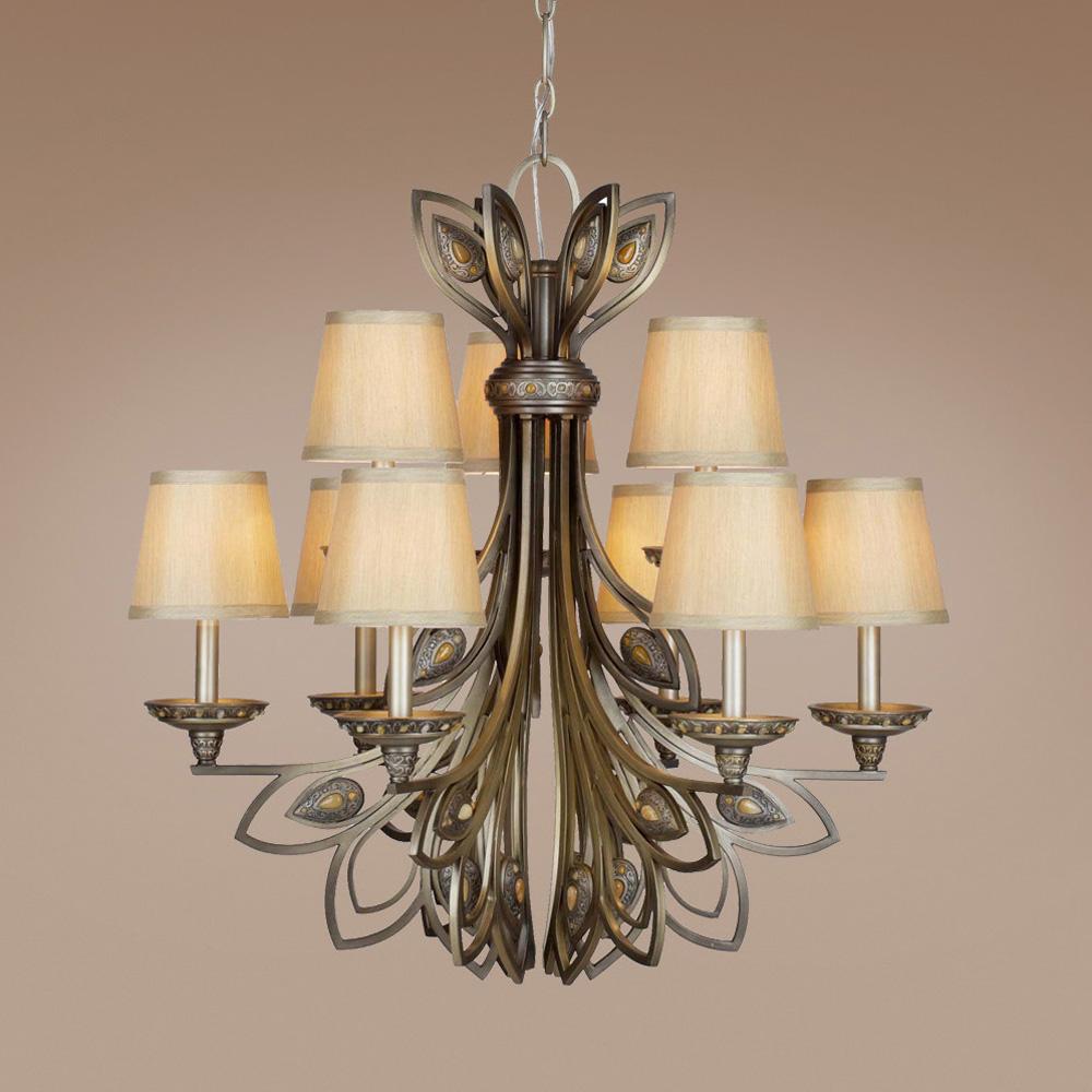 Nine Light Gold Up Chandelier