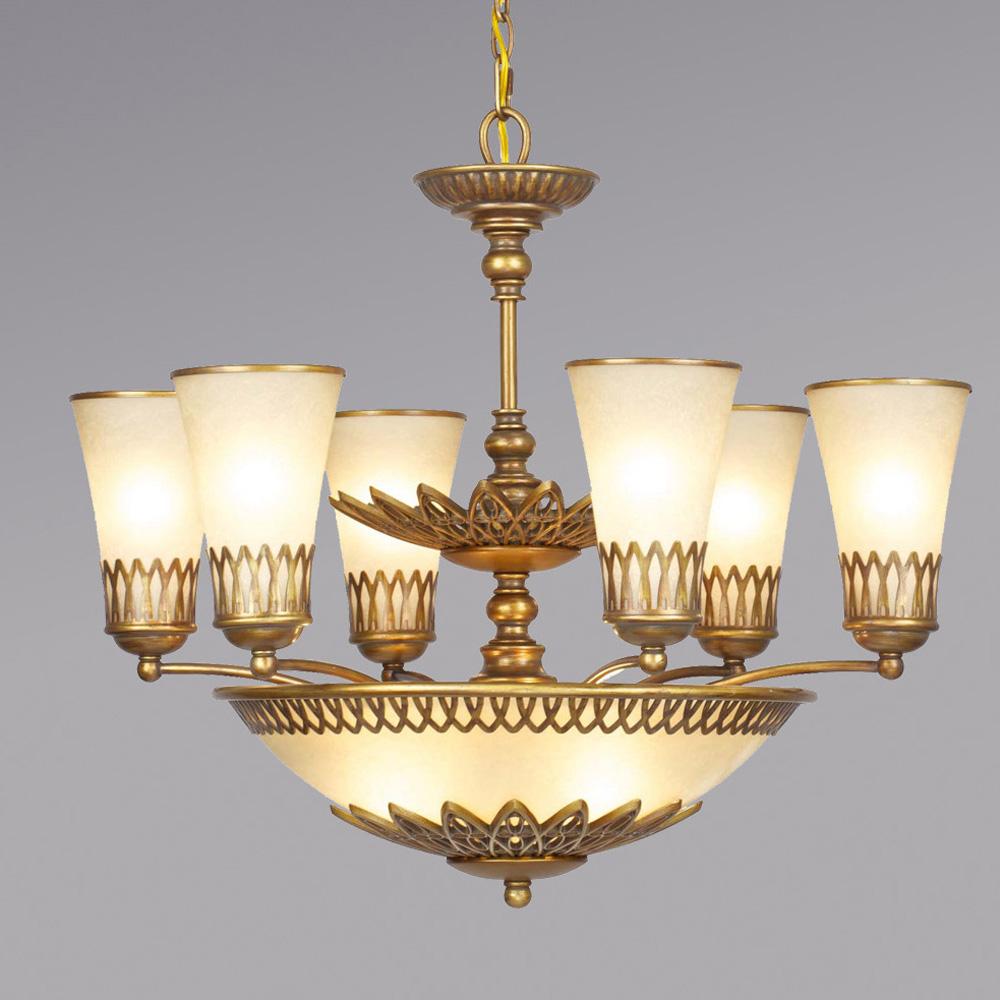 Nine Light Gold Up Chandelier