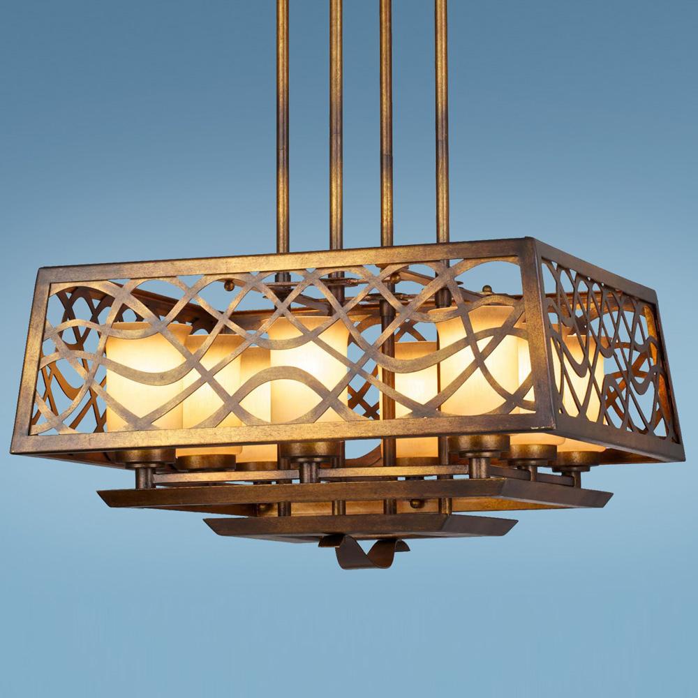 Eight Light Gold Up Chandelier