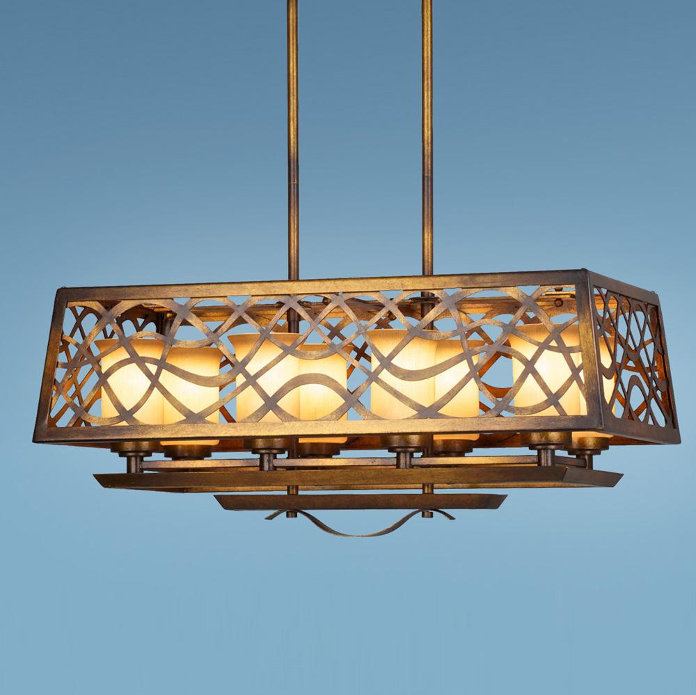 Eight Light Gold Up Chandelier