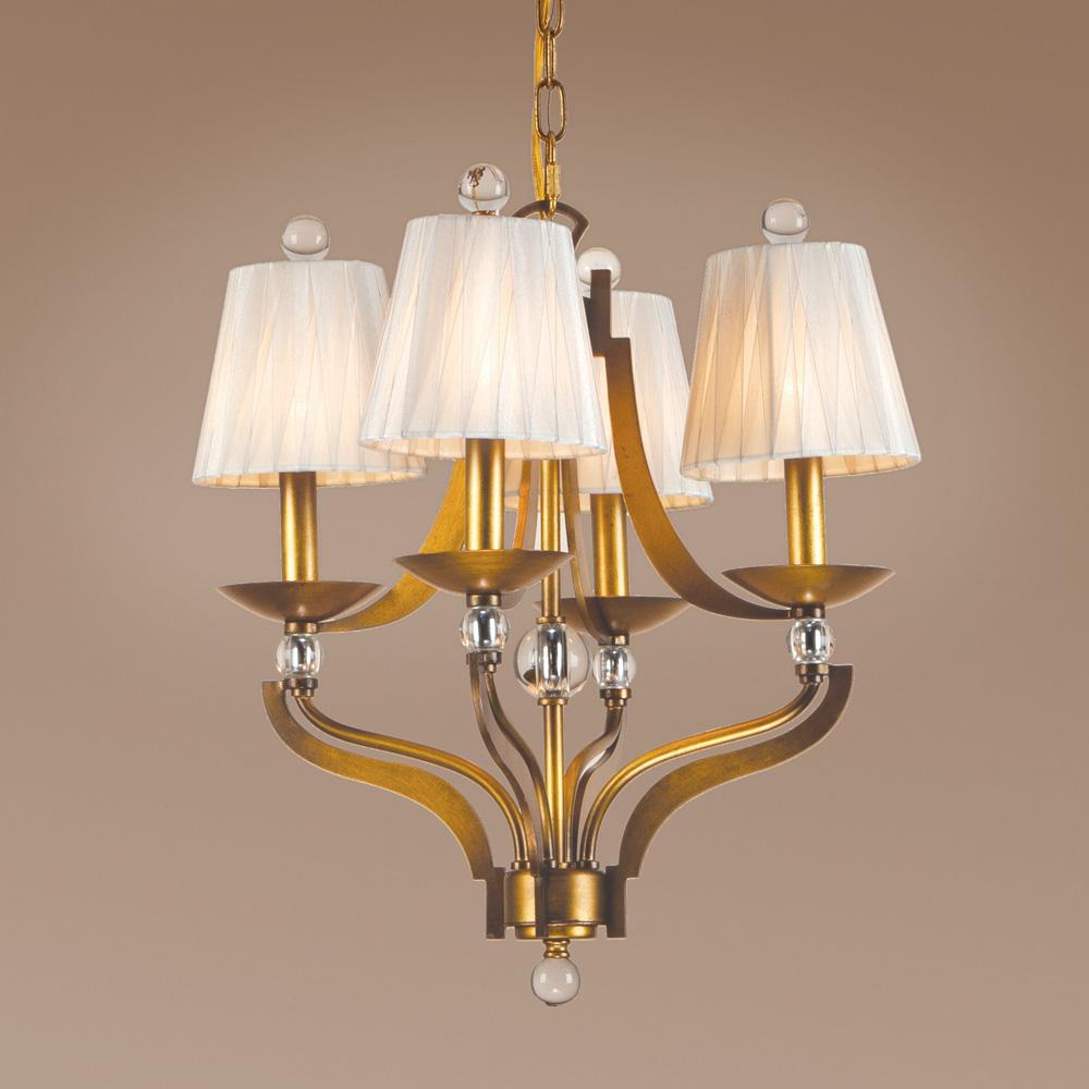 Four Light Bronze Up Mini Chandelier