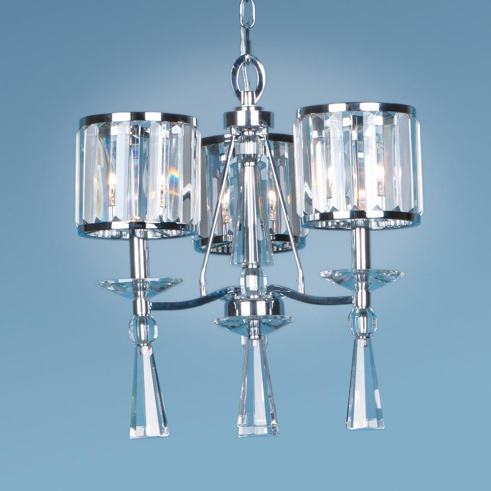 Three Light Chrome Up Mini Chandelier