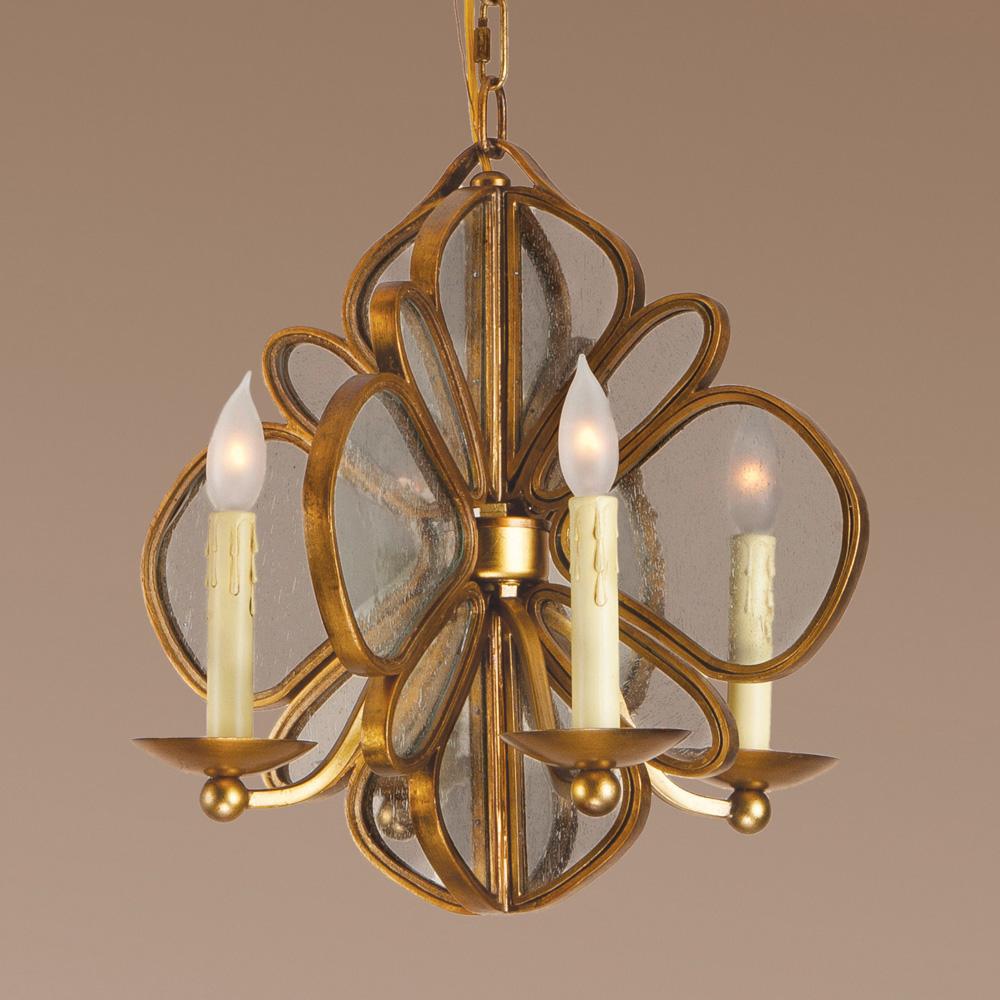 Four Light Gold Up Mini Chandelier