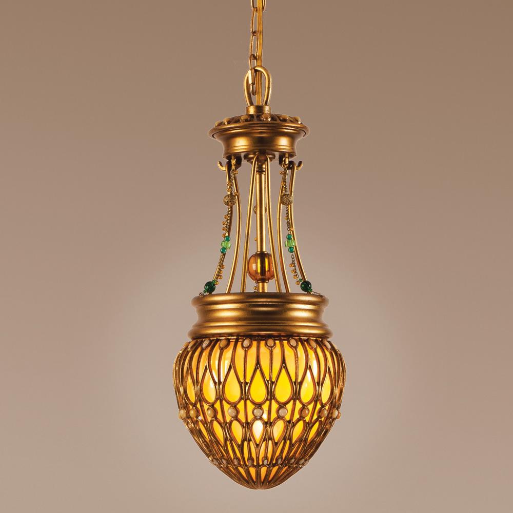 One Light Gold Foyer Hall Pendant