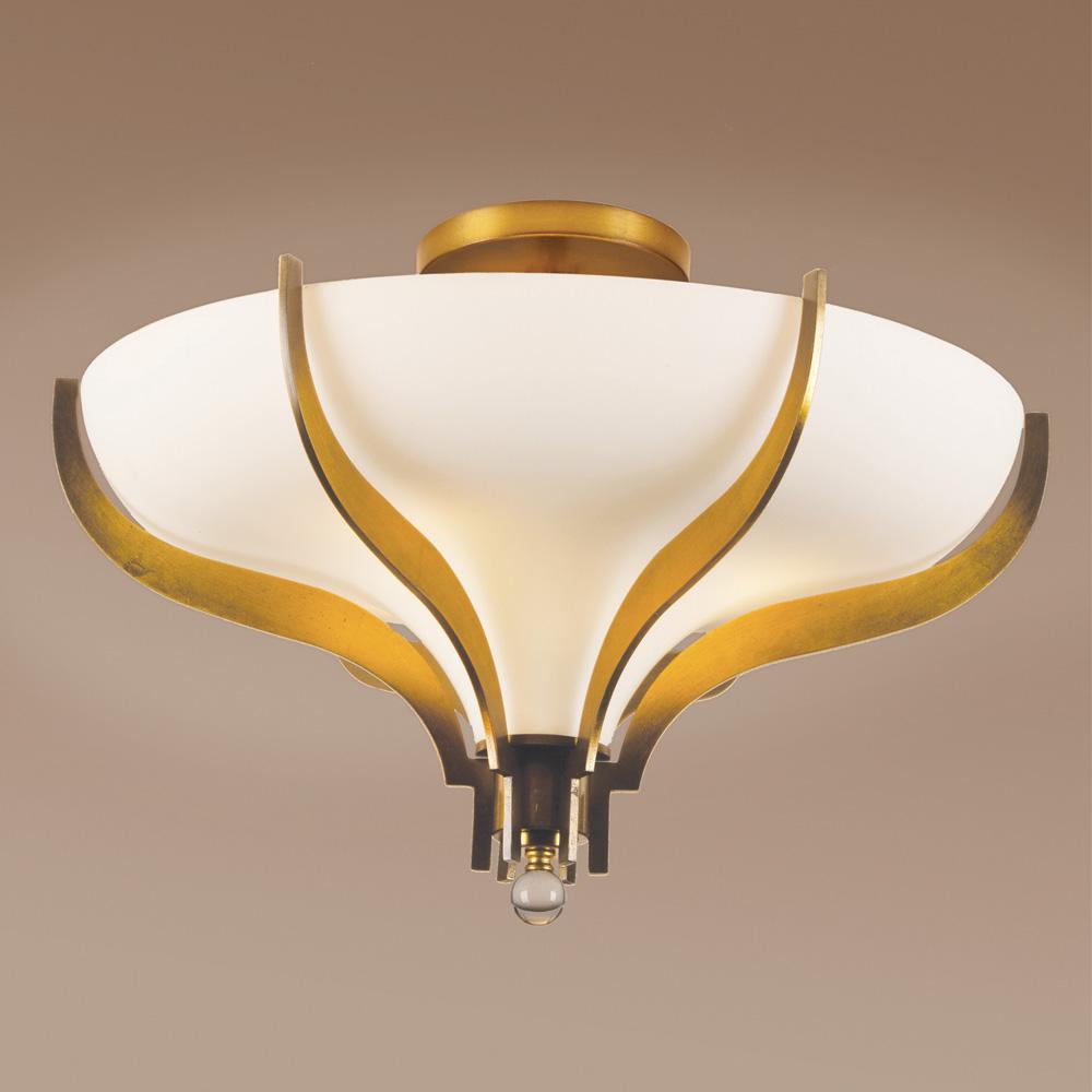 Three Light Bronze Bowl Semi-Flush Mount