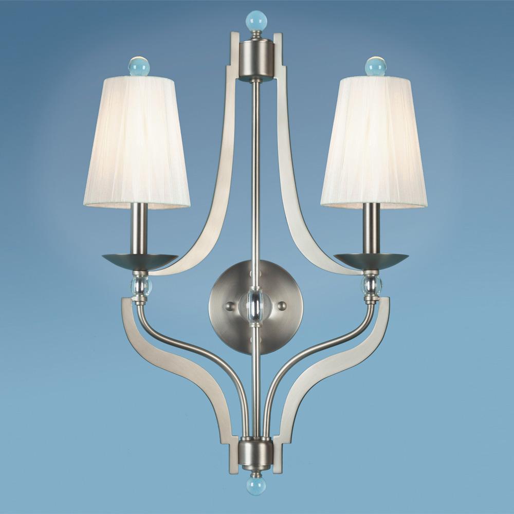 Two Light Nickel Wall Light