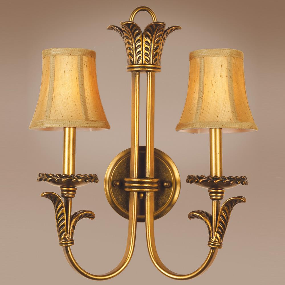 Two Light Gold Wall Light