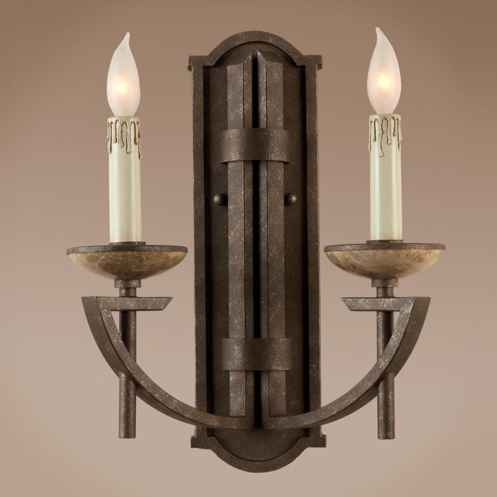 Two Light Bronze Wall Light