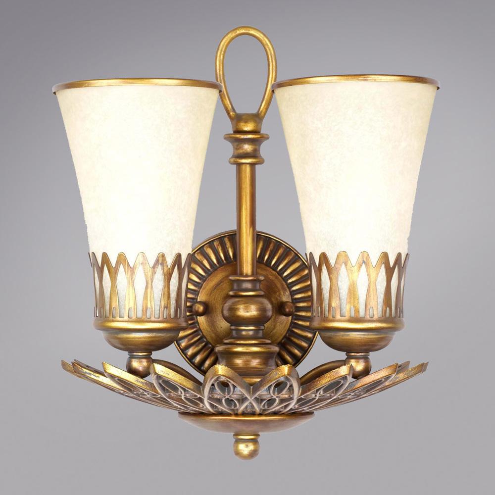 Two Light Gold Wall Light