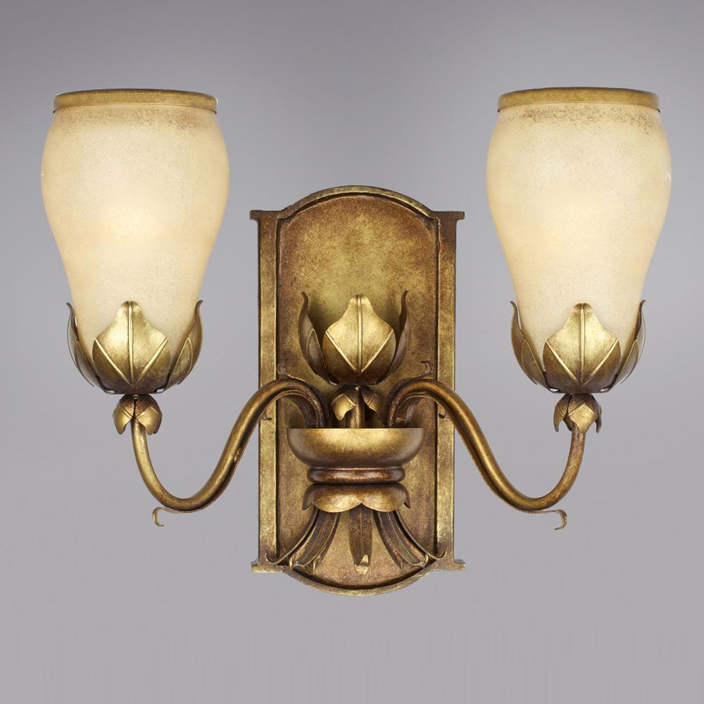 Two Light Gold Wall Light