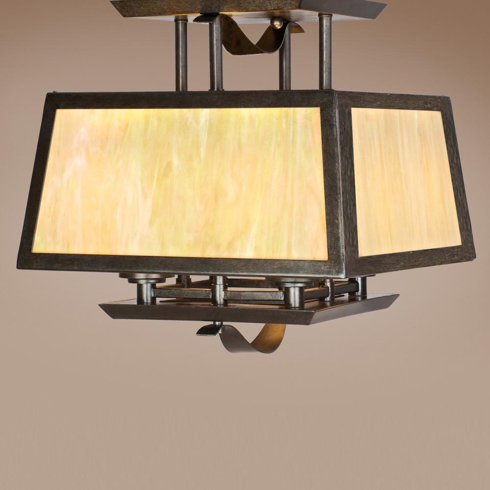 Four Light Black Semi-Flush Mount