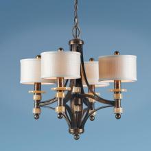 Authenticity 10-0016-04-11 - Four Light Brown Drum Shade Chandelier