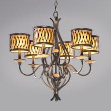 Authenticity 10-0021-06-13 - Six Light Silver Drum Shade Chandelier