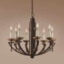 Authenticity 10-0036-08-09 - Eight Light Bronze Up Chandelier