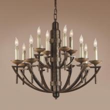 Authenticity 10-0038-12-09 - Twelve Light Bronze Up Chandelier