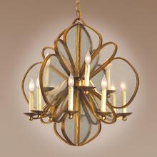 Authenticity 10-0047-12-03 - Twelve Light Gold Up Chandelier