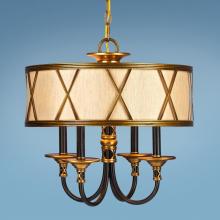 Authenticity 10-0050-04-14 - Four Light Black Drum Shade Chandelier