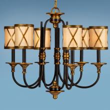 Authenticity 10-0051-06-14 - Six Light Black Drum Shade Chandelier