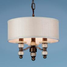 Authenticity 15-0006-03-11 - Three Light Brown Drum Shade Mini Chandelier